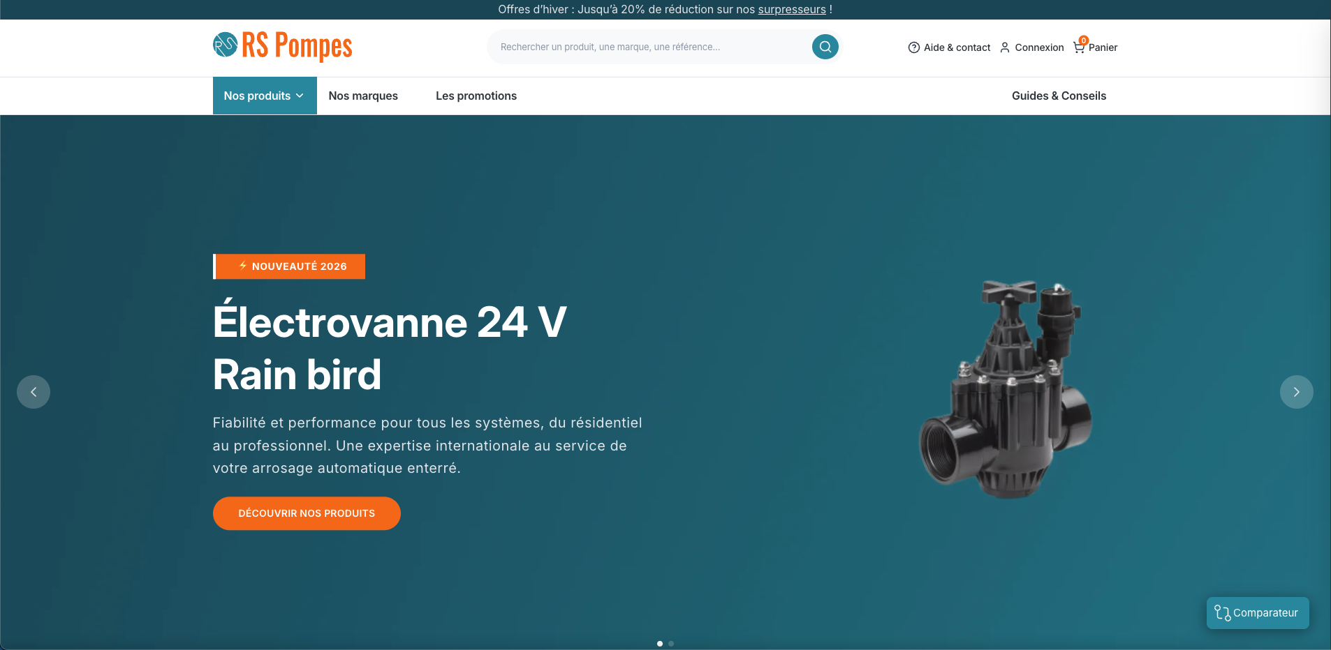 RS Pompes — site après refonte